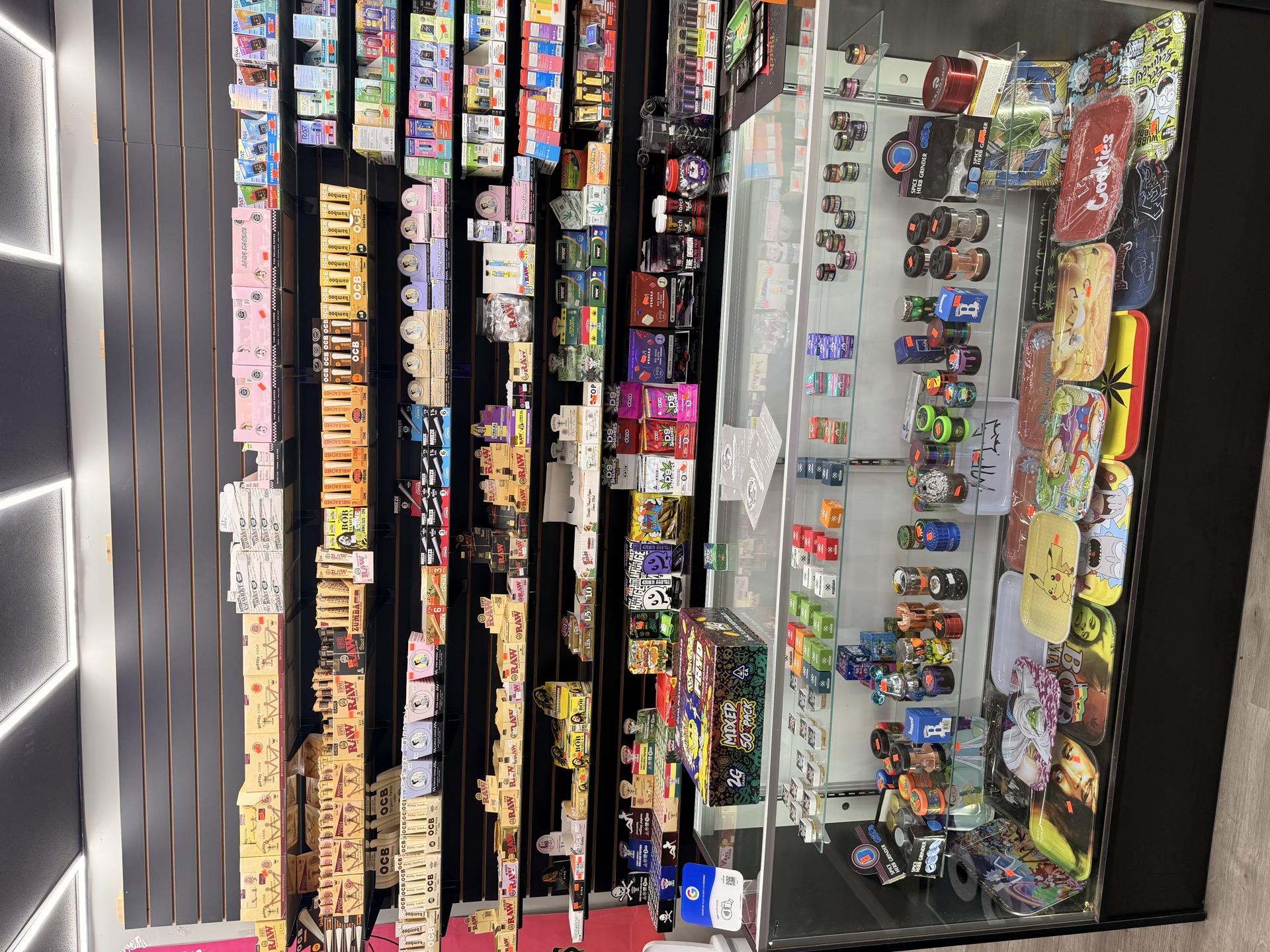 Extensive rolling papers and accessories wall